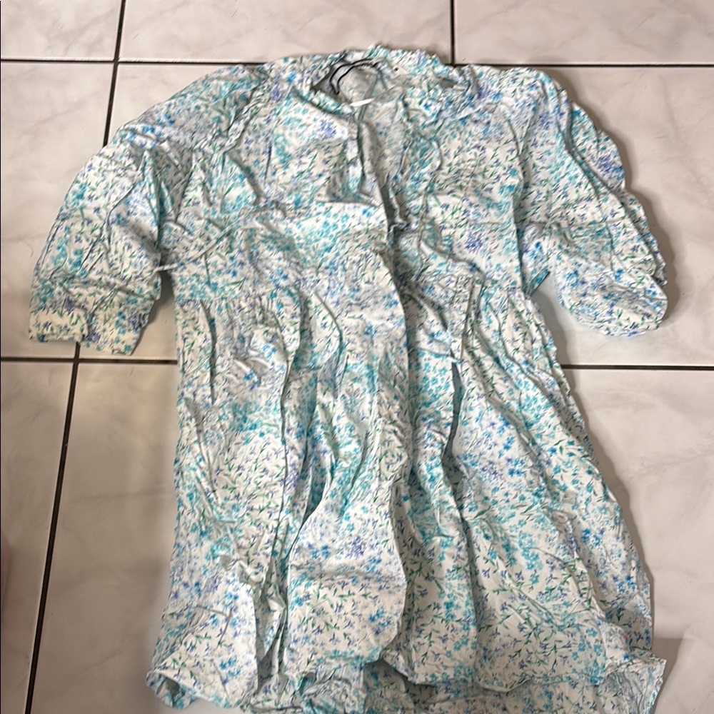 Floral Blue and White Kids Pajamas